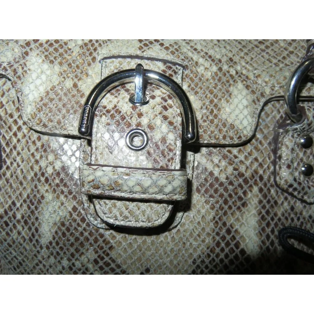 Coach 2013 Campbell Exotic Snakeskin Embossed Leather Flap Satchel Handbag 27895